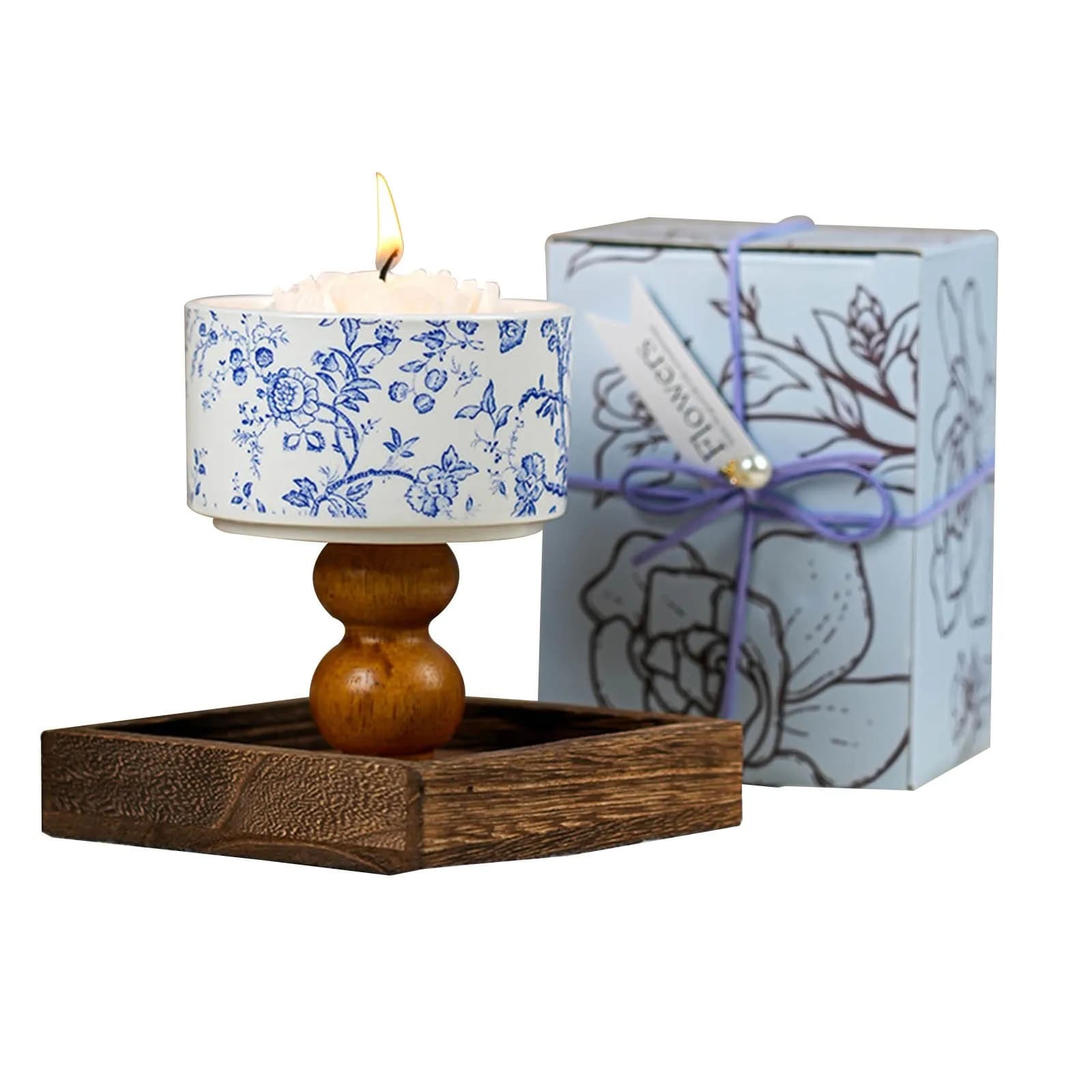 Candele profumate in vasetti con stoppino in legno Candele aromatiche decorative Distribuzioni all'ingrosso Candele senza fiamma in stile cinese