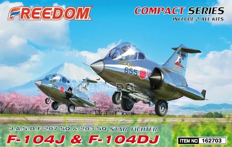 Kit modello in scala Freedom Model serie compatta 162703 Lockheed F-104 Starfighter (versione doppia macchina)