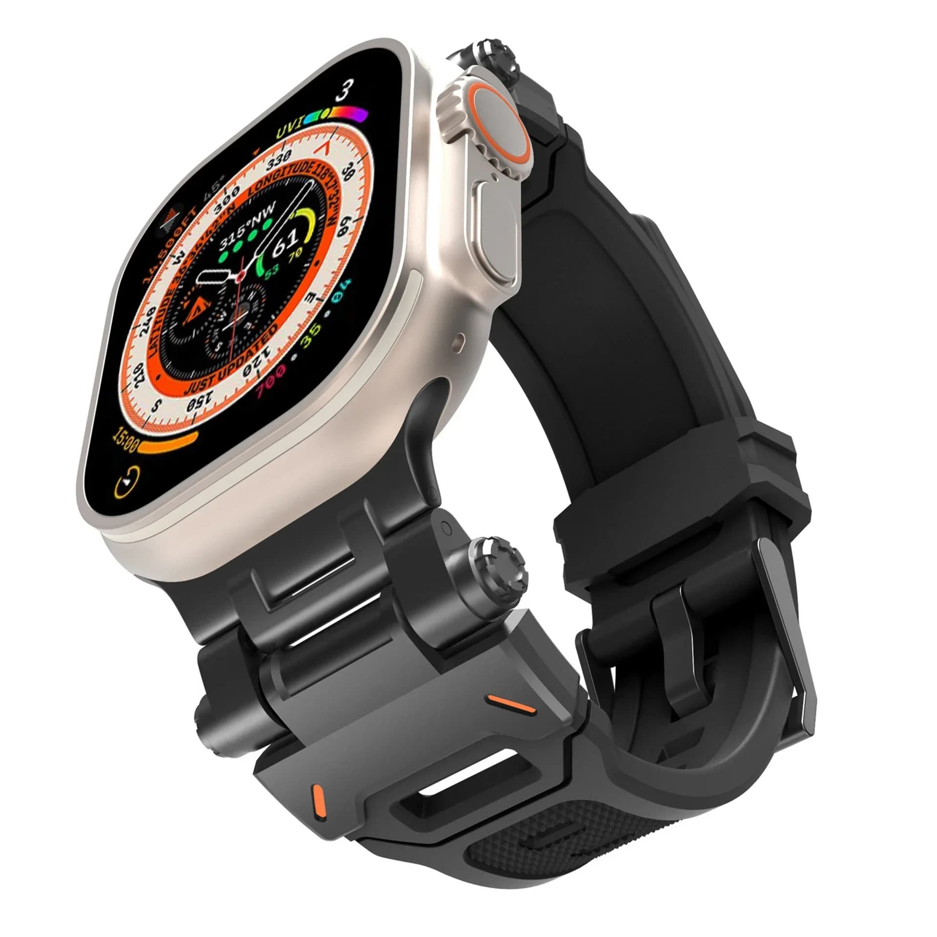 Cinturino in Silicone per Apple Watch Ultra 3 49mm 46 45 44 42mm, Colore Titanio, Cinturino Sportivo per IWatch 11 10 9 87 6 5 4 SE3