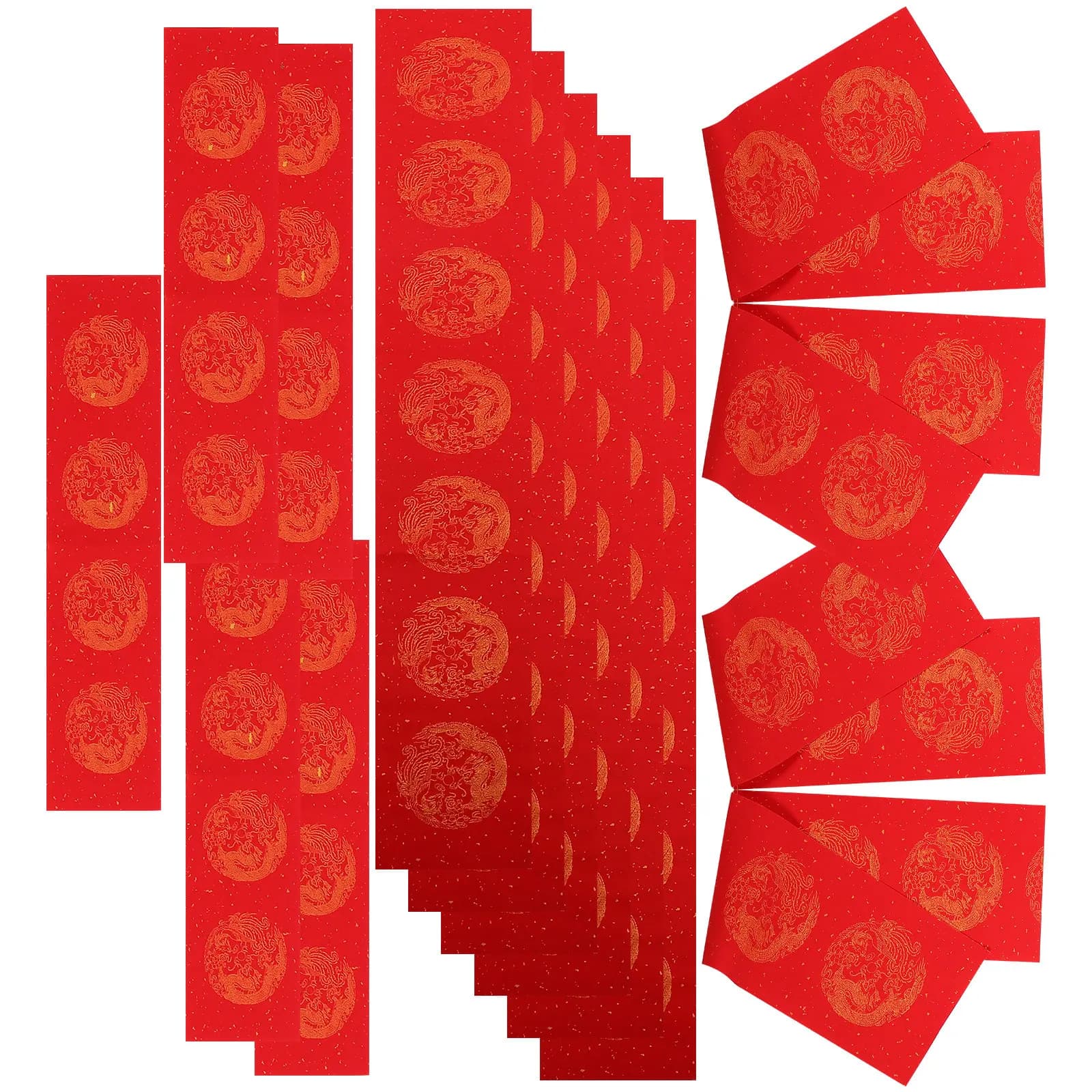 5 Sets Color Spring Writing Calligraphy Practice Red Paper Chinese Couplets New Year