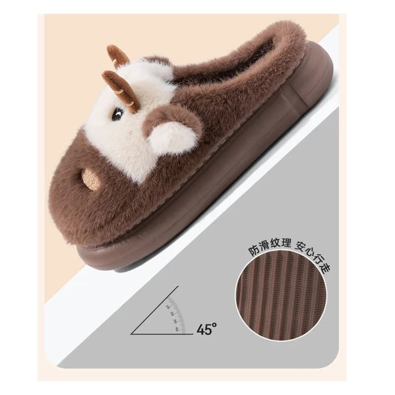 2025 nuove scarpe di pelliccia modello animale Belle pantofole di vitello del fumetto coppie unisex scivoli di pelliccia pantofole di mucca soffici per la casa degli uomini