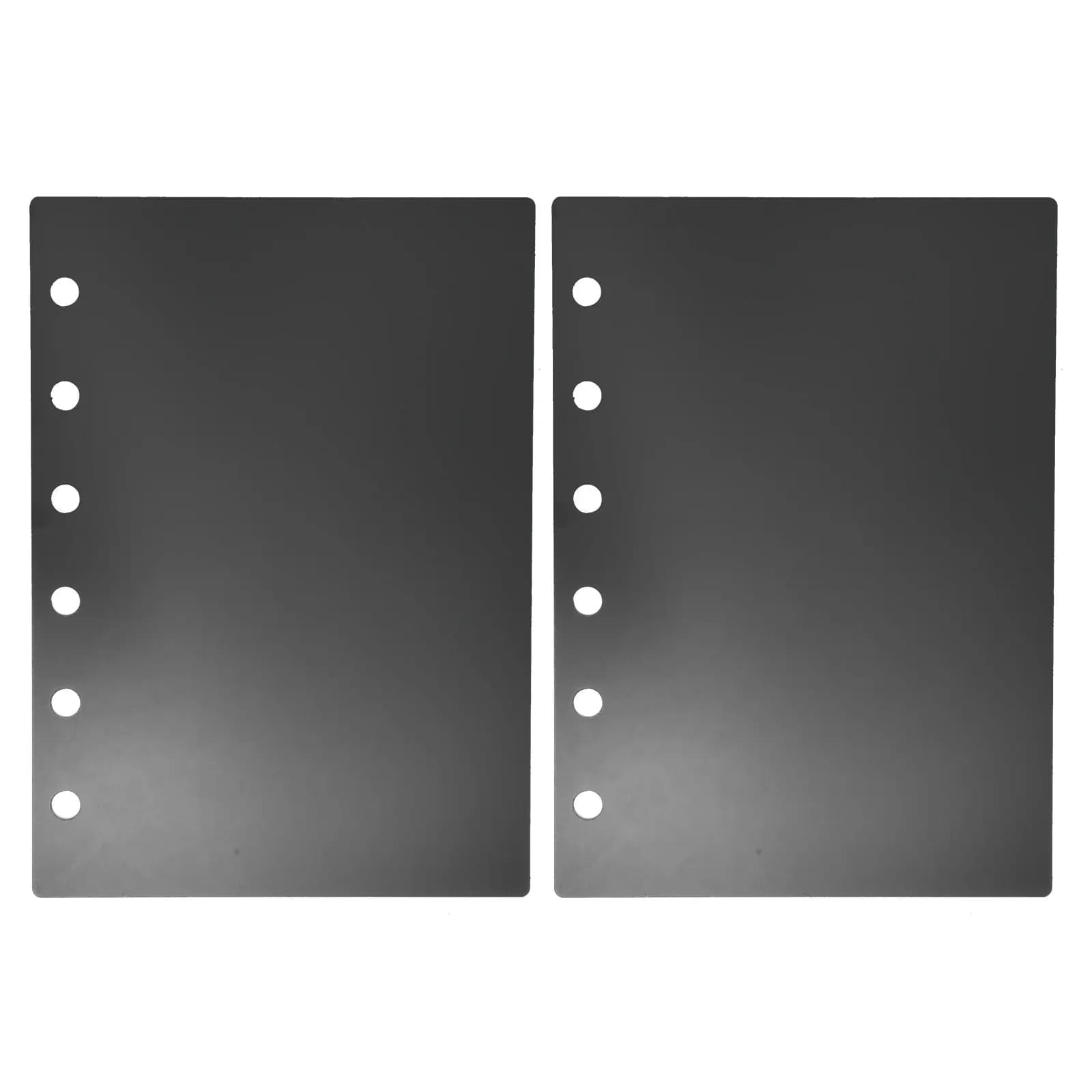 2 Pezzi Copertina per Raccoglitore A7 in Acrilico, Guscio Nero Ricaricabile per Quaderno a Fogli Mobili, Organizzatore di Budget, Protezione Pagine Planner a 6 Fori
