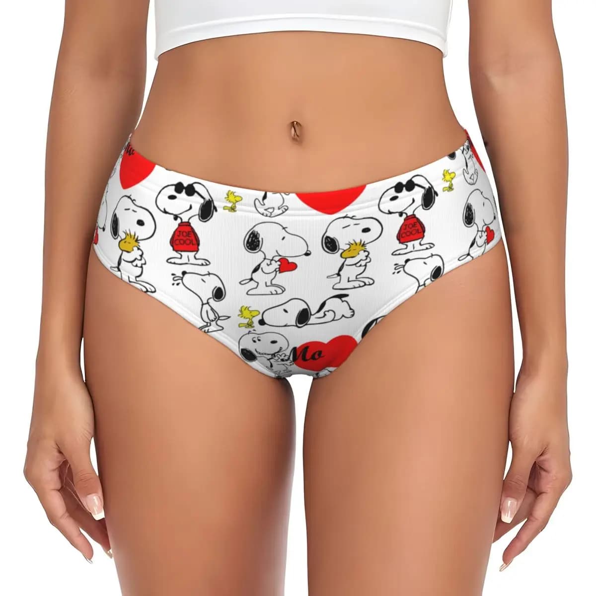 Personalized Women's Slips with Manga Snoopy Woodstock Print, Convenient and Elasticized