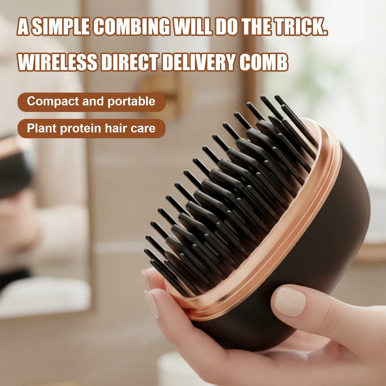 Mini pettine caldo a riscaldamento rapido Pettine per lisciare i capelli ricaricabile con 3 impostazioni di temperatura Spazzola per lisciare i capelli senza fili per le donne