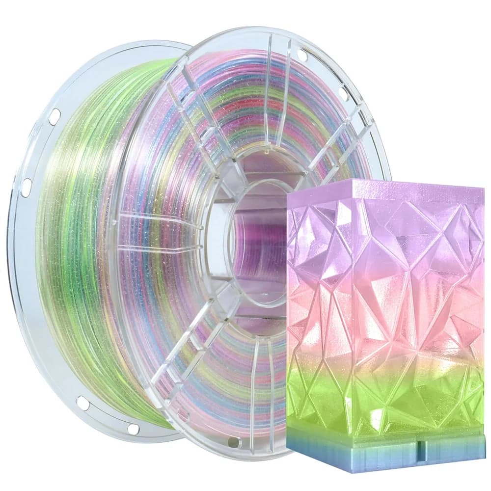 New Glitter Filament PLA+ 1.75mm 1kg 500g 250g Clear Filament PLA Color Change Rainbow 3D Printer Materials PLA Multicolor Blue