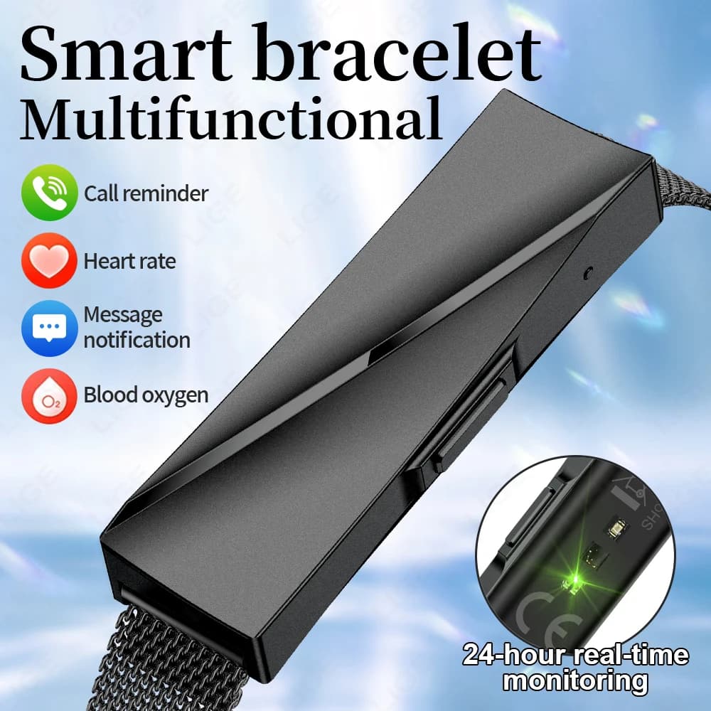 Nuovo Braccialetto Intelligente 2026 per Uomo e Donna, Smartwatch Senza Schermo, Interazione di Coppia, Pressione Sanguigna, Salute, Sport, Fitness