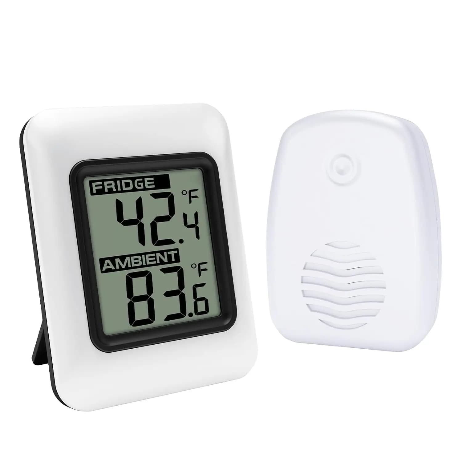 Wireless Refrigerator Digital Thermometer with Remote Sensor - Mini Fridge Temperature Monitor Large LCD Display Alarm Alert