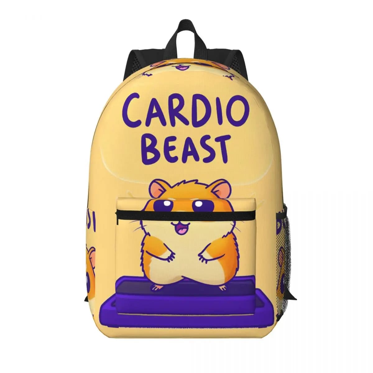Cardio Beast Hamster Workout Sticker Zaino per studenti, borsa da scuola, zaino da viaggio per escursioni, per ragazzi e ragazze, borsa a tracolla