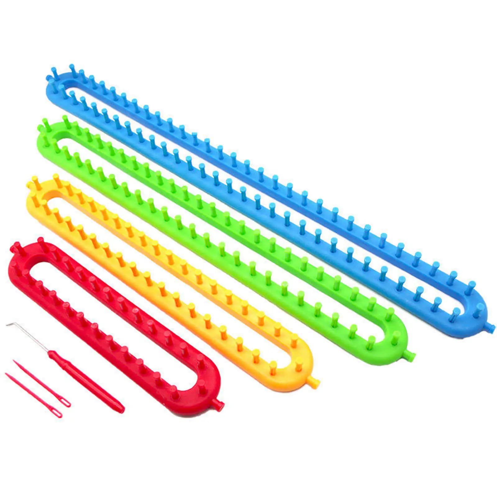 Yarn Knitting Loom Weaving Sewing Tools Plastic Needle Kit for Making Shawls Scarves Hats Socks Sweaters Beginner Crafts
