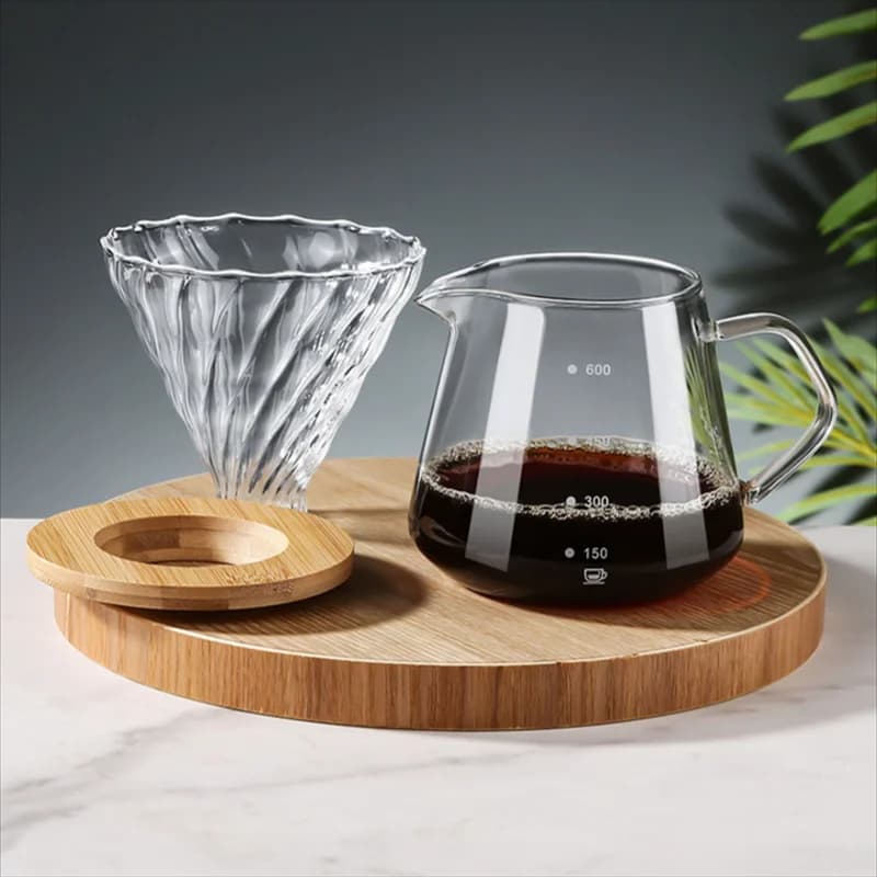 Drip Coffee Maker 300ml/600ml,Borosilicate Glass Carafe,Heat-Resistant Glass Filter,Pour Over Coffee Brewer for Home Cafe Bar