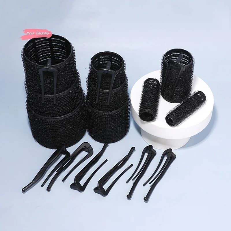 Black Self-adhesive Root Bigodin Rollers with Clip Hair Accessories for Lazy Style for Women Hair Tool