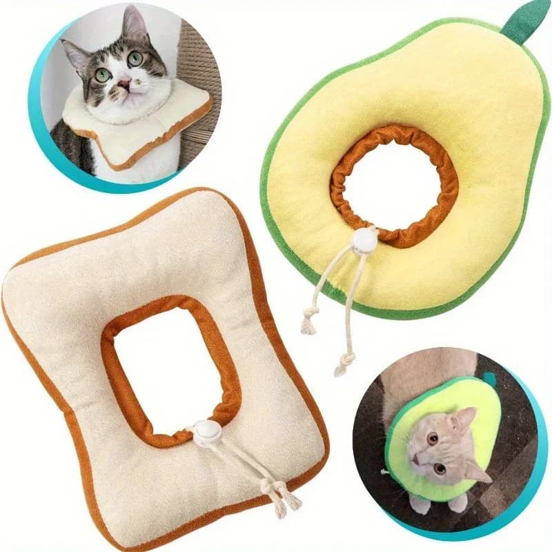 Collare per gatti carino per animali domestici Collare a cono con collo tostato Eliza anti leccare post chirurgico, adatto per cani ultra piccoli