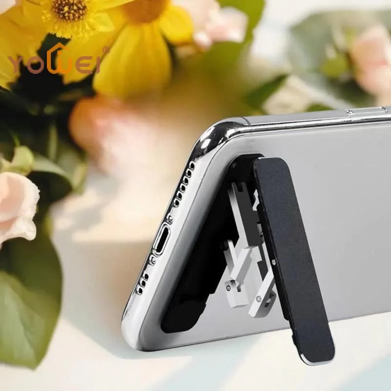 Ultimo Modello di Supporto per Telefono Cellulare Mini Invisibile Pieghevole in Lega di Alluminio, Supporto da Tavolo con Angolo Regolabile per Smartphone