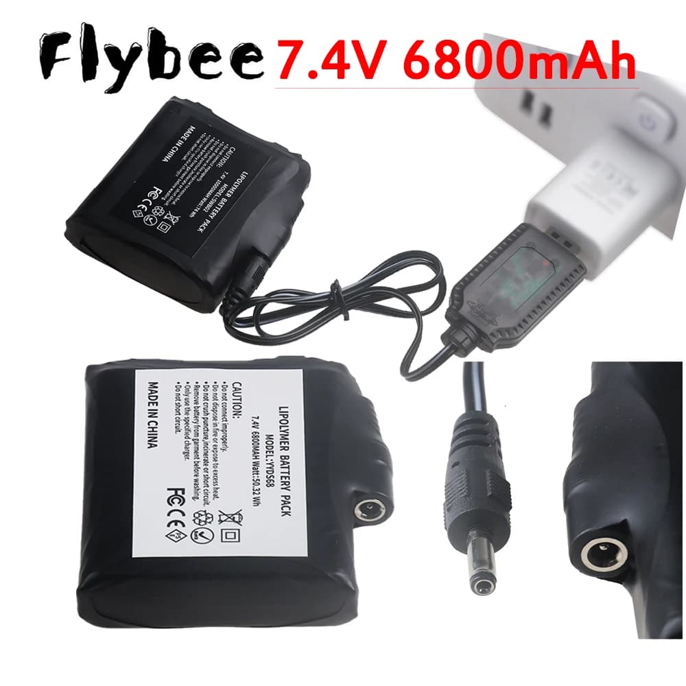 Batterie per calze riscaldate invernali 7.4V 6800mAh Li-Polymer per guanti, vestiti, cappelli, caricabatterie e power bank