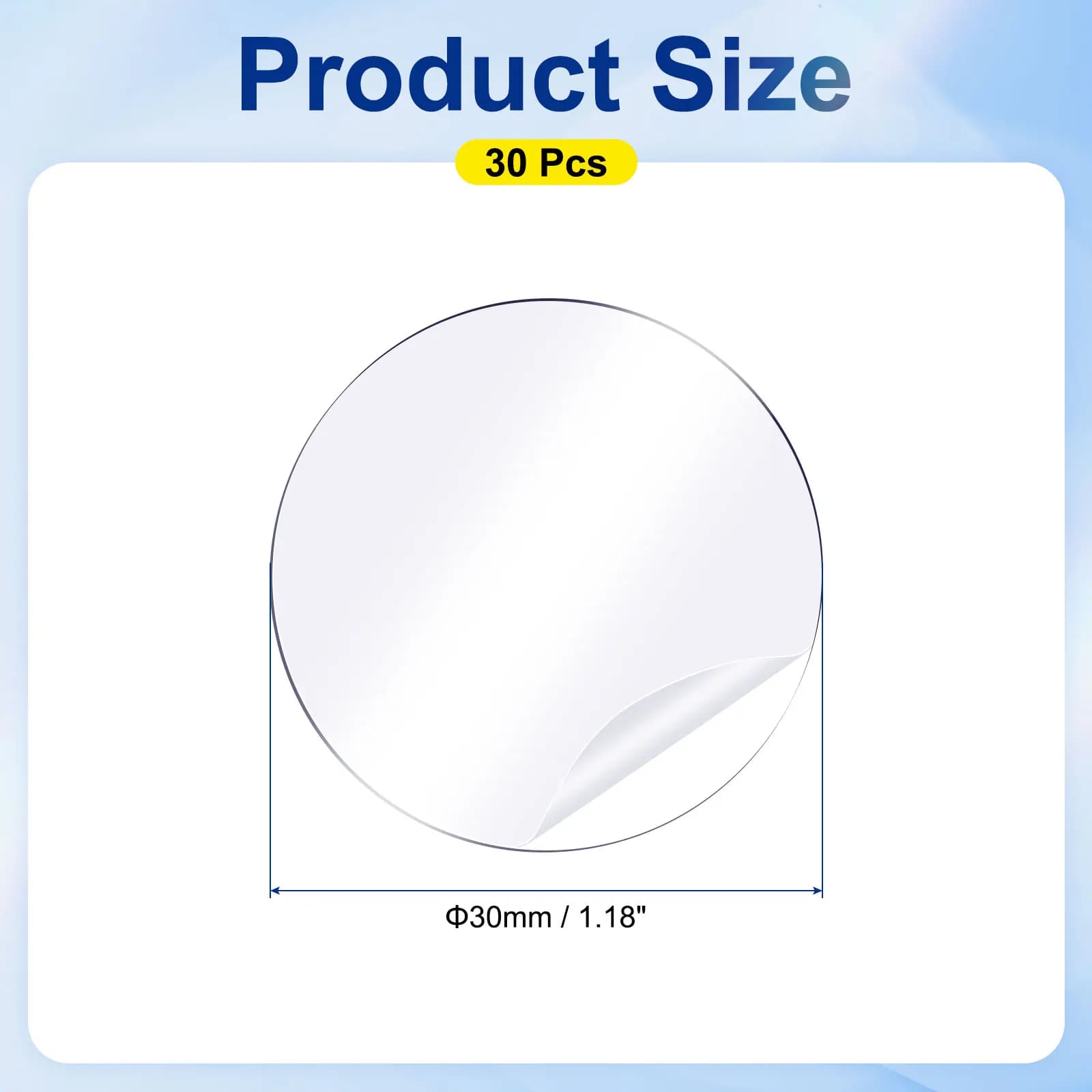 10-50Pcs Double-Sided Adhesive Circle Tape No Trace Acrylic Round Sticker for Festival Decoration Clear 1.97" 1.57" 1.18" 2.36"