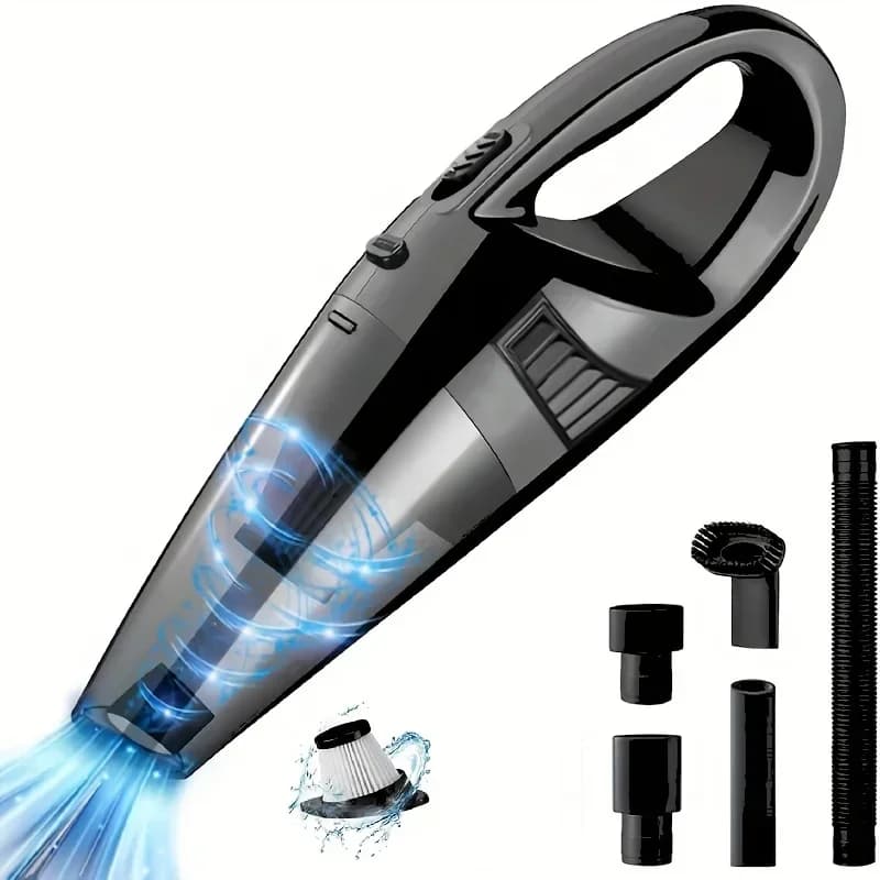 Aspirapolvere per auto ricaricabile da 12 V - Pulitore portatile portatile con filtro lavabile