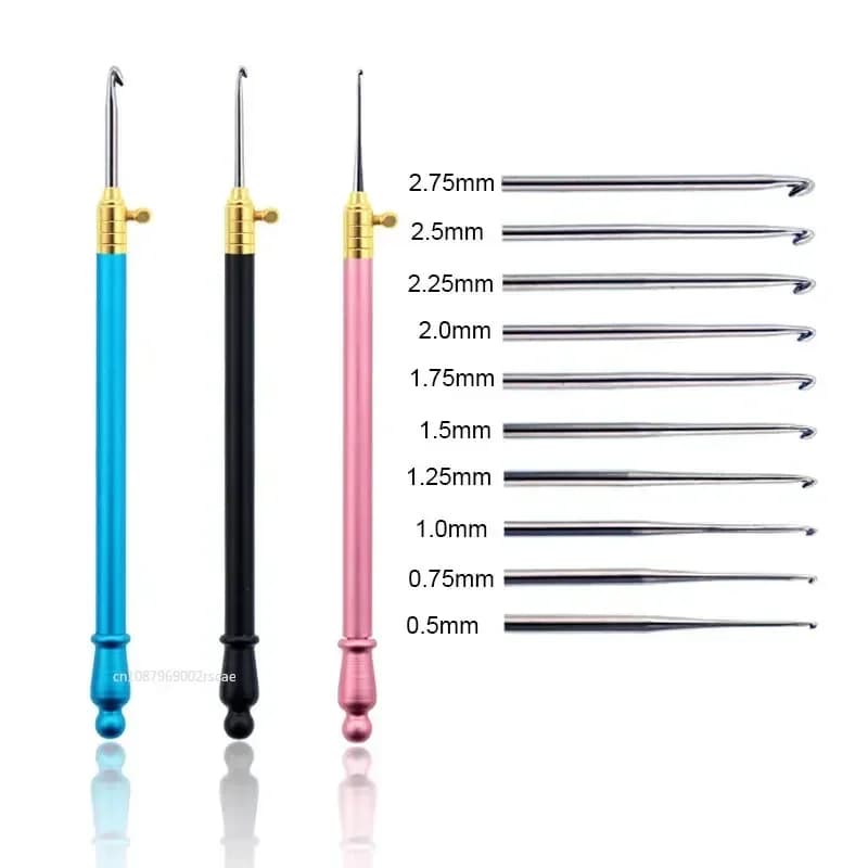 11 Pz/set Uncinetti Intercambiabili con 10 Dimensioni Aghi Manico In Alluminio Ricamo Uncinetti Uncinetto Strumento per Il Fai da Te Craf
