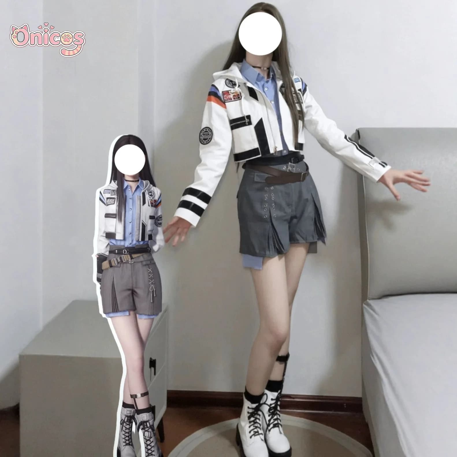 Love and Deepspace Silent Protocol Hunter‌ Cosplay Costume Women Full Set Motorcycle Jacket Halloween Carnival Onicos