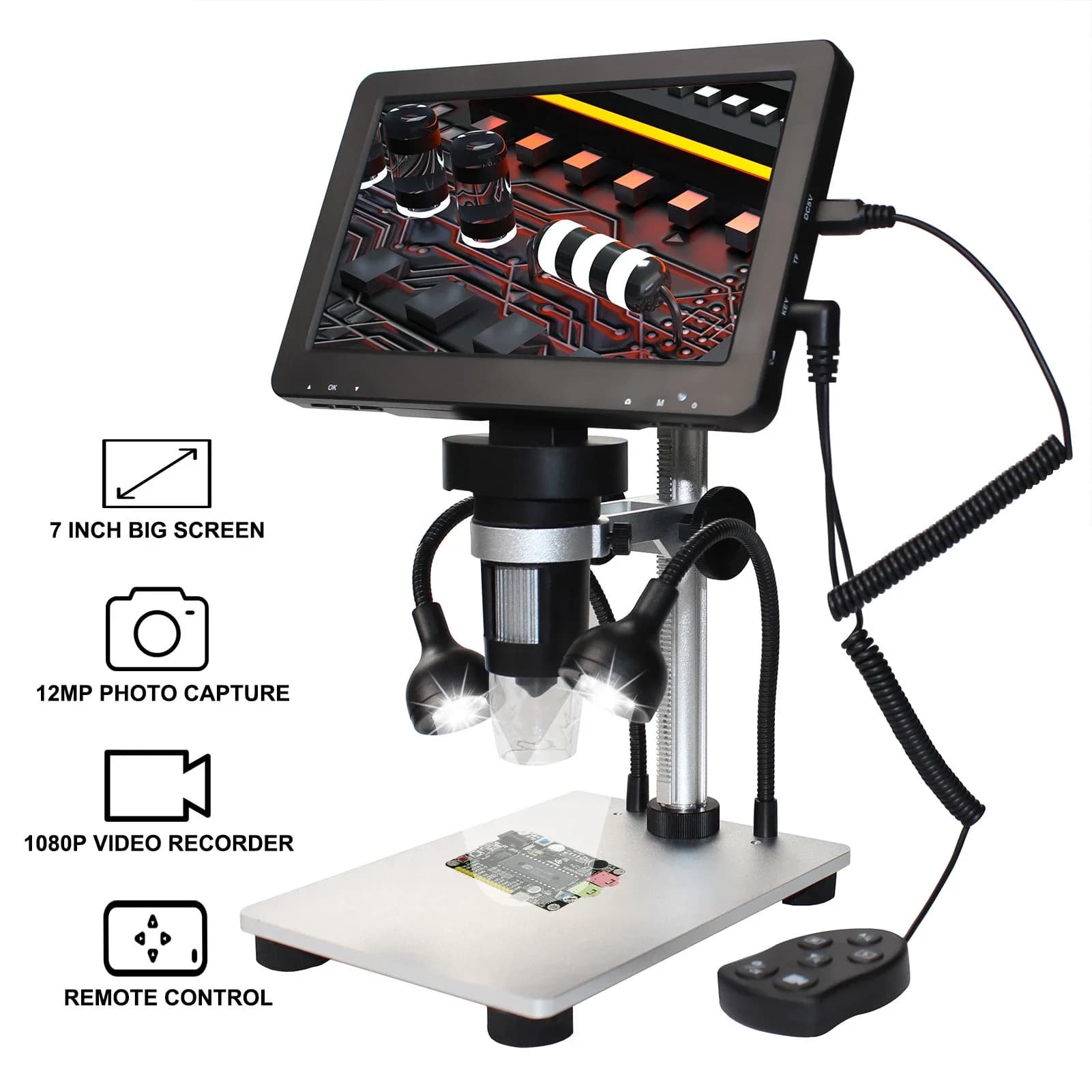 Microscopio digitale monoculare LCD ad alta definizione da 1200X7 pollici Riparazione di telefoni cellulari Sconto in tempo limitato Durevole industriale