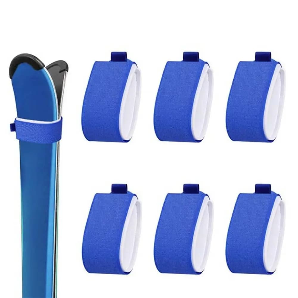 Adjustable Ski Fastener Straps Band Wrap Protective Pads Ski Wraps Ties Black Fixing Belts Snowboard Binding Straps