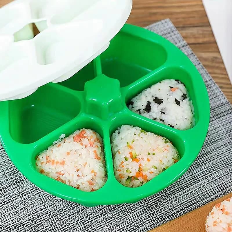Stampo per polpette di riso triangolari antiaderente in plastica con 6 scomparti, per sushi fai da te, utensile da cucina per il pranzo - Ultimo modello