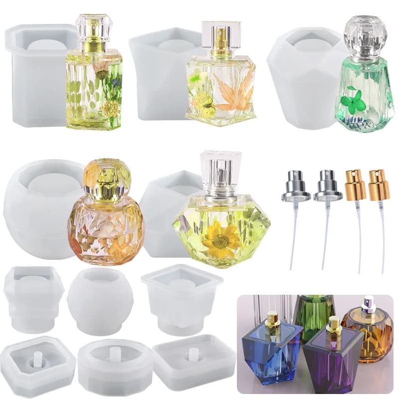 Nuovo stampo in Silicone bottiglia di profumo stampo in Silicone bottiglia di aromaterapia stampi in Silicone bottiglia di lozione Dispenser di sapone stampi in resina