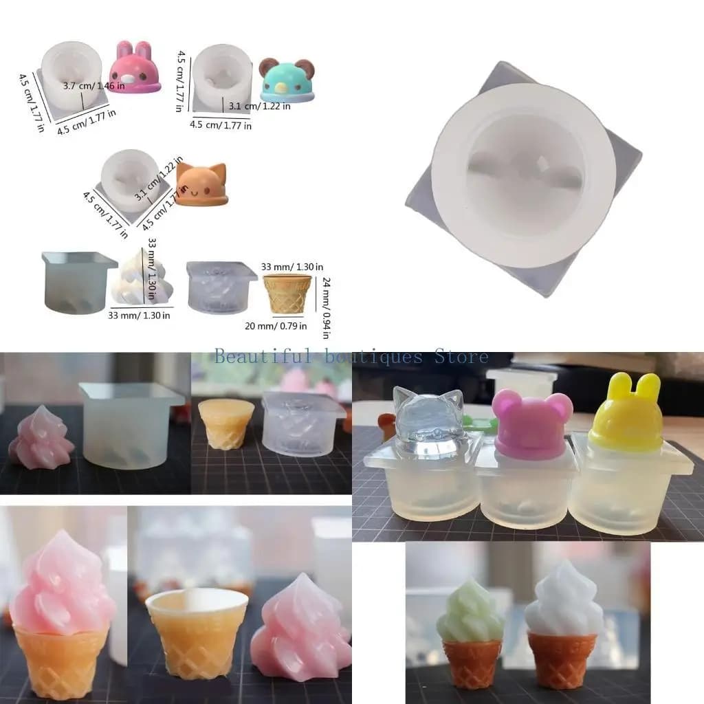 U4lf Creative Rabbit Head Silicone Stampo Ice Cone Stampe cioccolatini fatti a mano