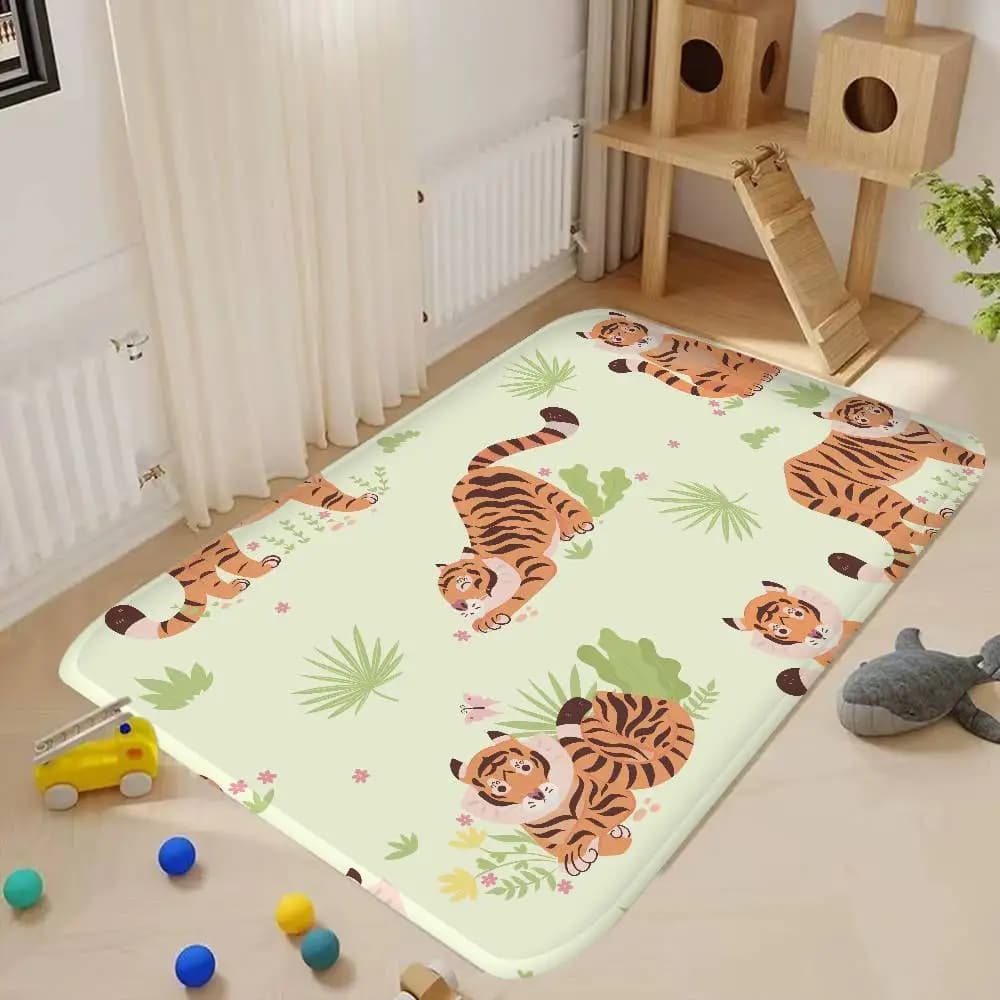 Friendly cartoon animals Dinosaur Cat Rabbit Rabbit Bathroom Mat Laundry Anti-slip Mat Laundry Decoration Balcony Living Room WC