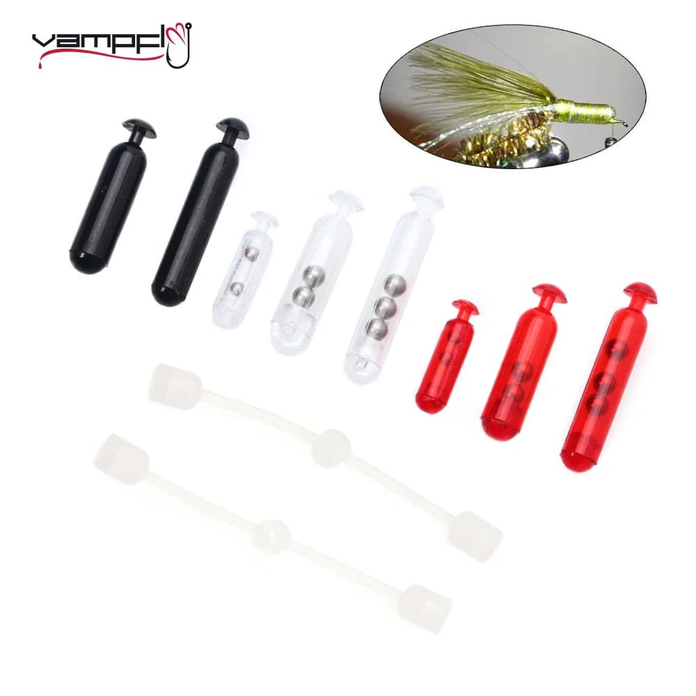 Vampfly 20PCS Plastica Ponderata Fly Tying Suono Sonagli Acqua Salata Streamer Pesca A Mosca Richiamo Jig Sonaglio Cinghie Gonne Da Pesca Strumento