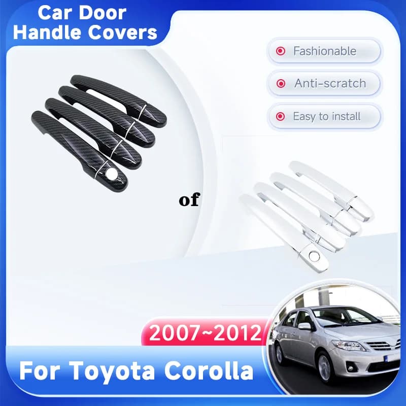 Door Handle Cover For Toyota Corolla E140 E150 2007 2008 2009 2010 2011 2012 Car Accessories Rustproof Stickers Style Gadget