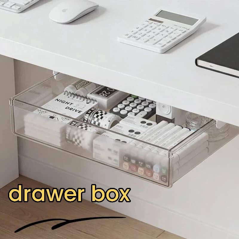 Organizzatore estraibile sotto la scrivania, senza foratura, per cavi dati, caricabatterie, cuffie, fermagli per ufficio e studio.