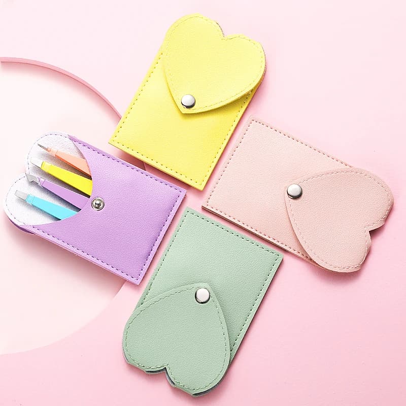 Set di Pinzette per Sopracciglia a Forma di Cartone Animato, Colorate in Acciaio Inossidabile con Punta Inclinata, Strumenti di Bellezza per la Rimozione dei Peli