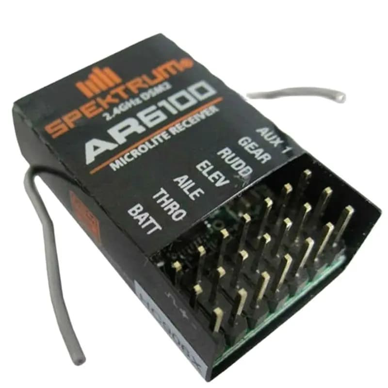 AR6100 DSM2 6CH 2.4GHz Ricevitore per Spektrum DX6i DX7 DX8 JR DSX6 DSX7Helicopter Aereo Drone Quadcopter con Bind Plug