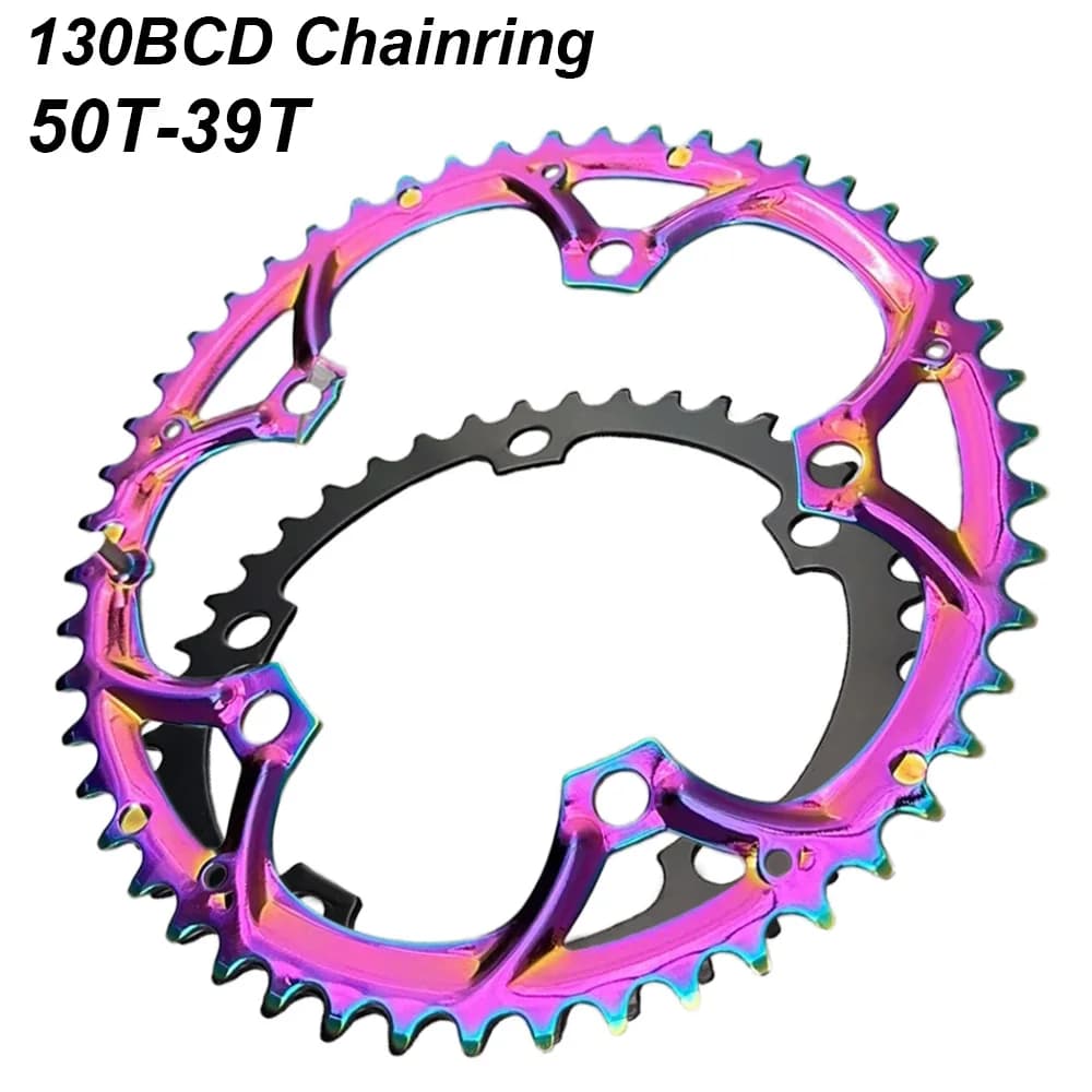 Corona per bici da strada 130BCD bicicletta doppia ruota dentata anello corona pignoni 50T 39T 9/10/11S parti bici per vassoio Shimano