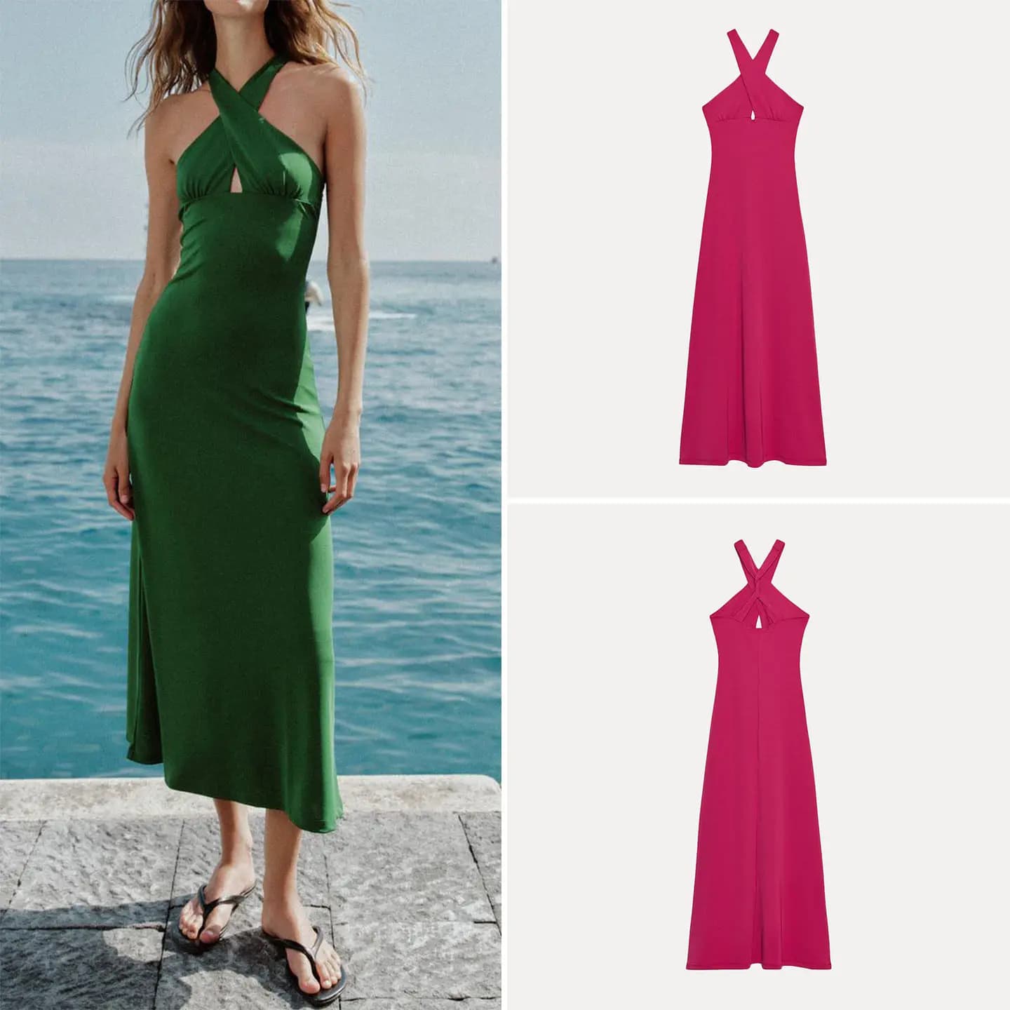 Abito Estivo da Donna alla Moda 2026 Senza Maniche con Scollo a V, Stile Gonna Drappeggiata a Doppio Petto, Abbigliamento Casual