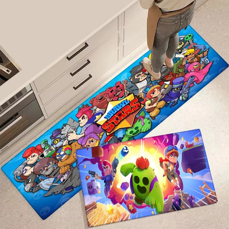 Entrance Front Doormat Games Stars L-Leon Spike B-Brawls Non-slip Kitchen Living Room Rug Balcony Bathroom Foot Floor Mat Carpet