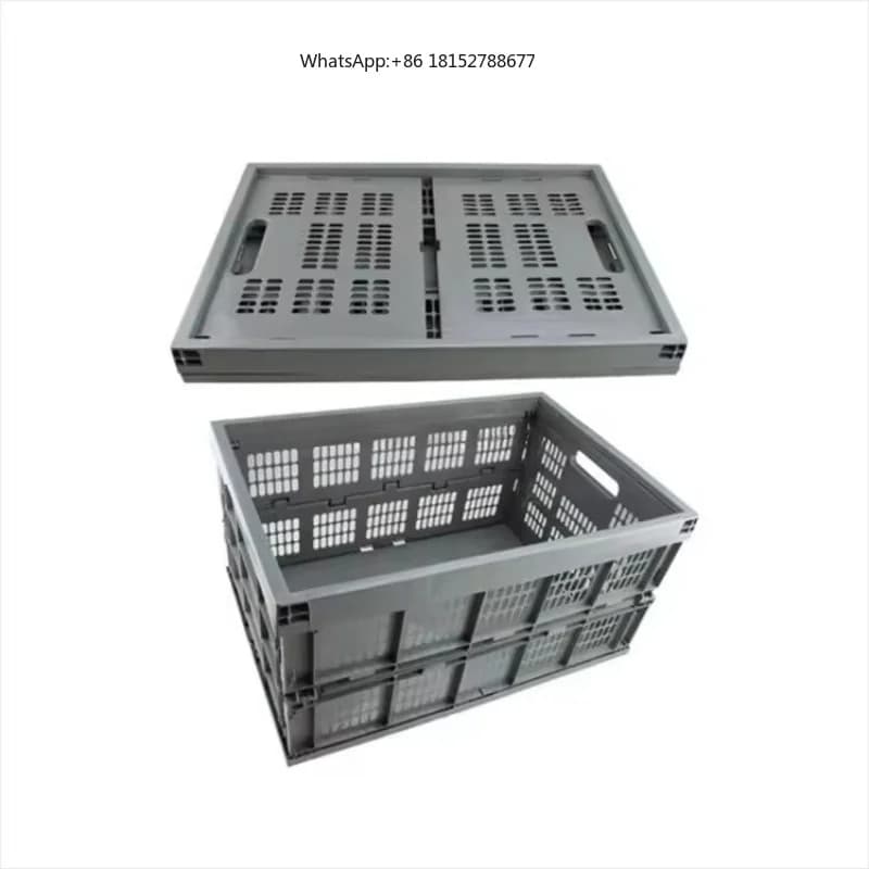 Factory Direct Sales Folded Crate Mould Plastic Folding Box Stackable Moving Storage Crate Molds Foldable Crates Mold