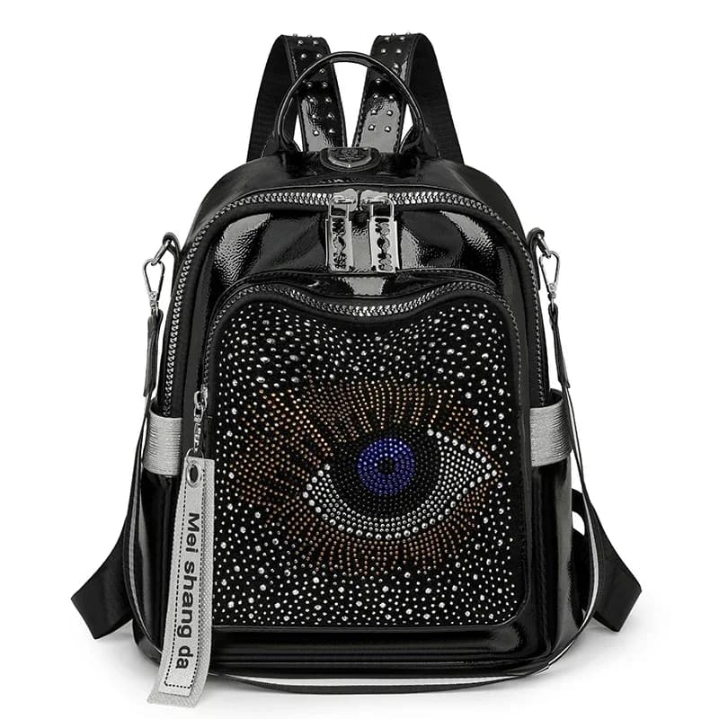 Zaino impermeabile da donna Zaino da viaggio in PU moda Borsa da scuola con strass Mochila Para Viaje Sac A Dos Commer