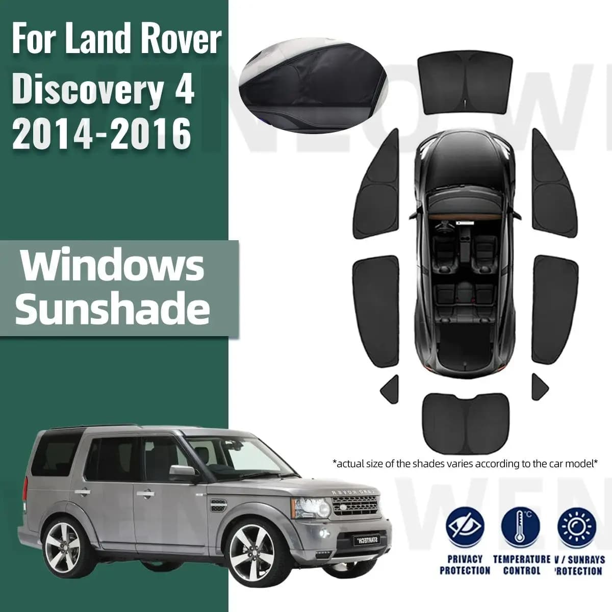 Per Land Rover Discovery 4 2013-2017 Copertura Completa Parasole Per Auto Parabrezza Anteriore Telaio Tenda Lunotto Laterale Posteriore Parasole Visiera