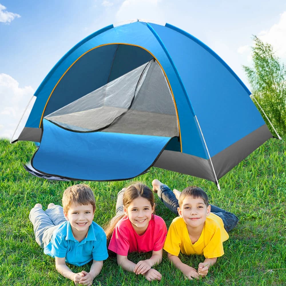 Tenda da Esterno ad Apertura Rapida, Traspirante e Impermeabile, Pieghevole, Adatta per 1-2 Persone, Portatile per Campeggio, Picnic e Viaggi con 4 Pali