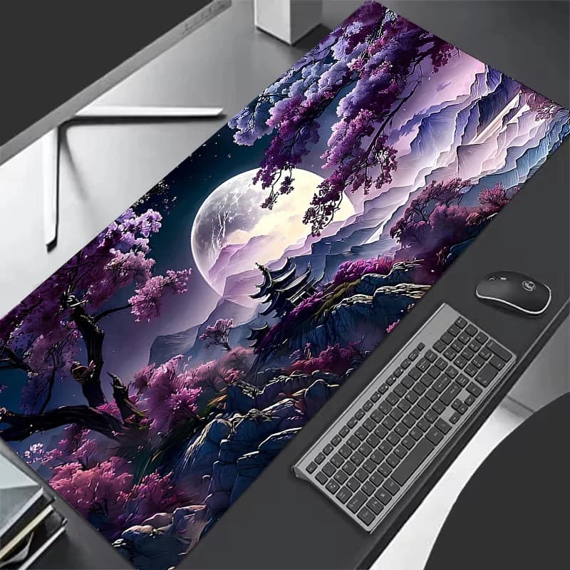 Cielo stellato Luna Tappetino per mouse Tappetini per tavolo da gioco per ufficio di grandi dimensioni Tappetini per mouse per tastiera da gioco antiscivolo in gomma XXL Tappetini da scrivania lunghi
