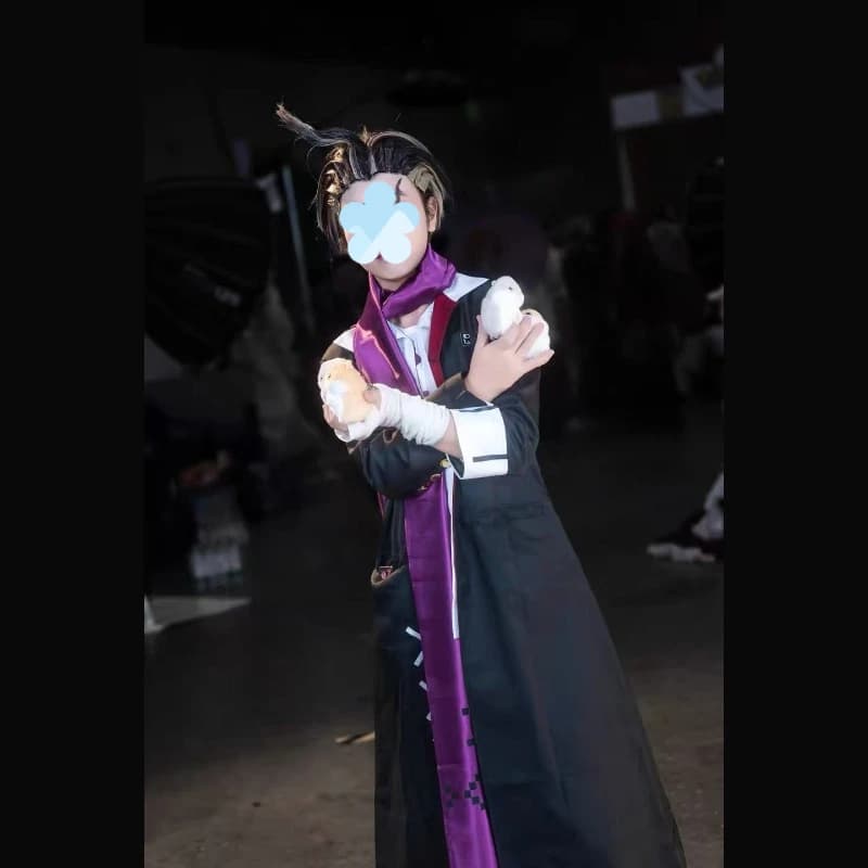 Costume Cosplay Anime Danganronpa Goodbye Despair Gundham Tanaka, Giacca e Cappotto per Uomo e Donna, Set Uniforme Sarf, Completo per Halloween e Carnevale