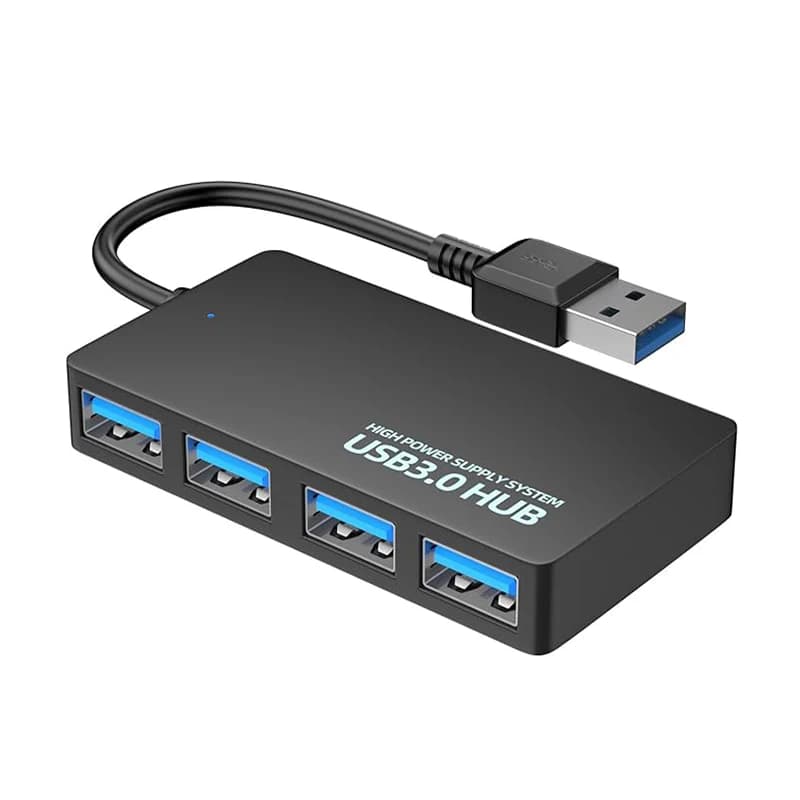 Hub USB 2.0 ad alta velocità, adattatore splitter per cavo dati a 4 porte, espansore plug and play multisistema per una connettività migliorata