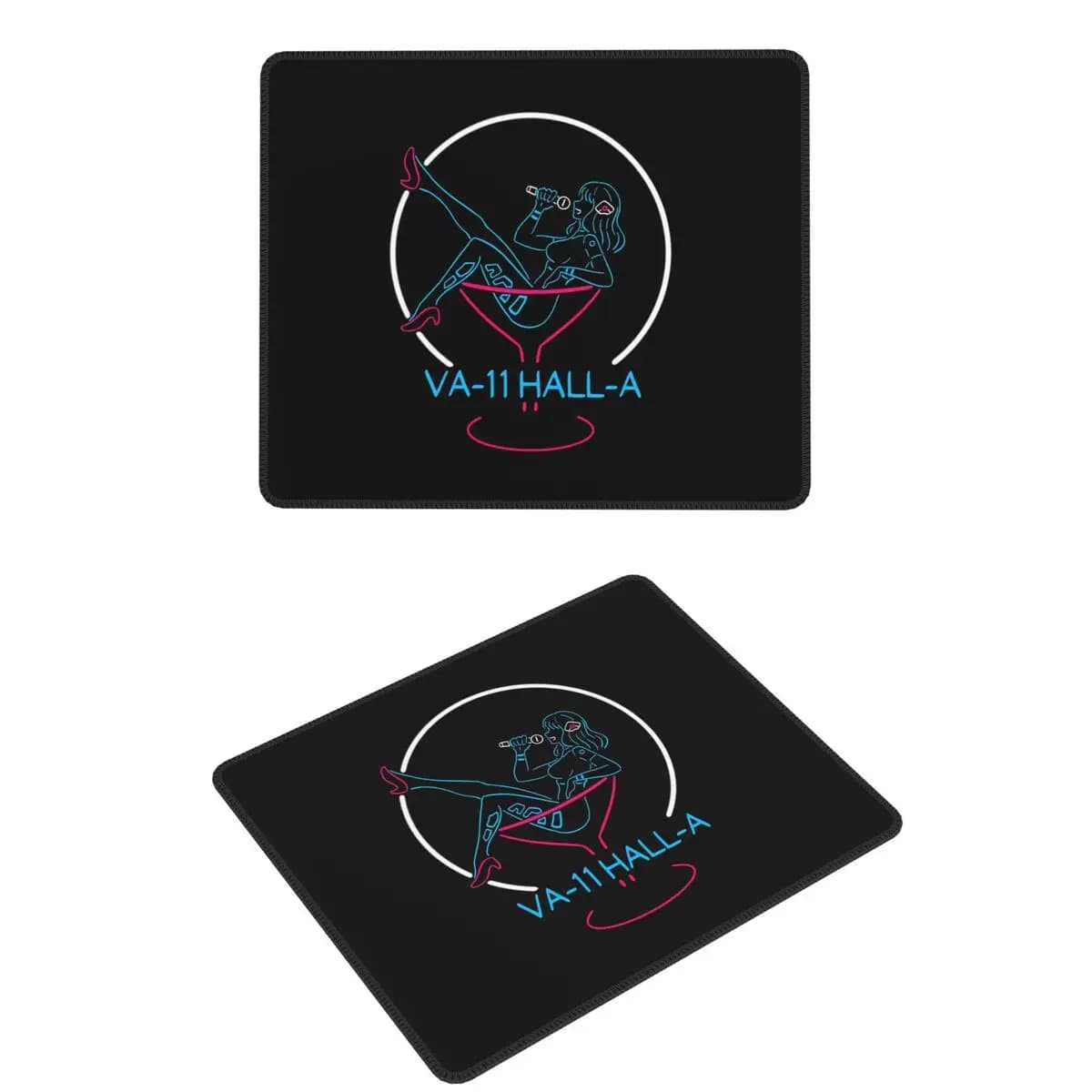VA-11 Hall-A Tappetino per mouse con insegna al neon Tastiera per computer Tappetino per mouse Tappetino per scrivania per laptop da gioco Accessori per ufficio Tappetini da tavolo