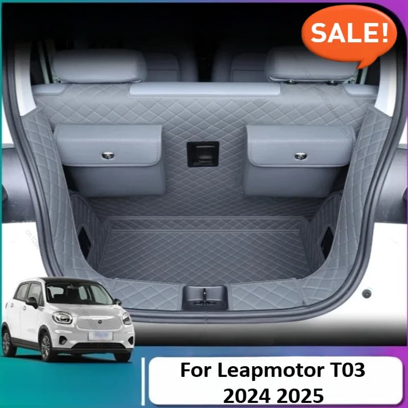Per Leapmotor T03 2024 2025 2026 Baule di un'auto Vassoio Impermeabile Cargo Anti-Slip Boot Pavimento Posteriore Tronco Zerbino Pad di Stoccaggio Accessori