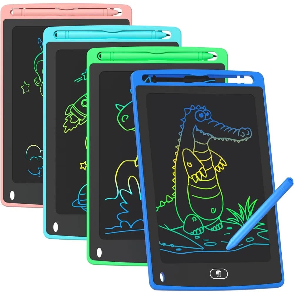 Tavoletta da scrittura LCD da 4 pezzi per bambini, tavoletta da disegno colorata da 8,5 pollici, giocattoli educativi per l'apprendimento, regali di compleanno per