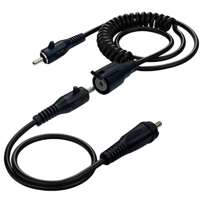 Helmet Heated Cable Harness 12V Coiled Power with Black Cable and Adapter for Winter Snowmobile Travel and Motorcycle