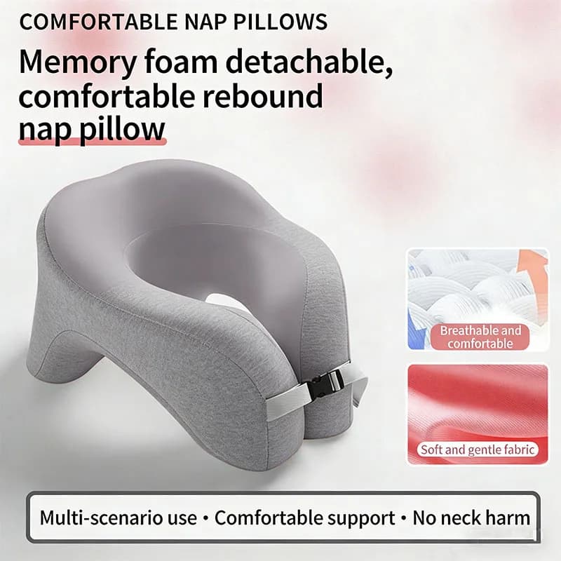 Cuscino da viaggio portatile a forma di U, in memory foam, per dormire, utilizzato per riposini in aereo e in auto, cuscino ergonomico per il supporto della testa.