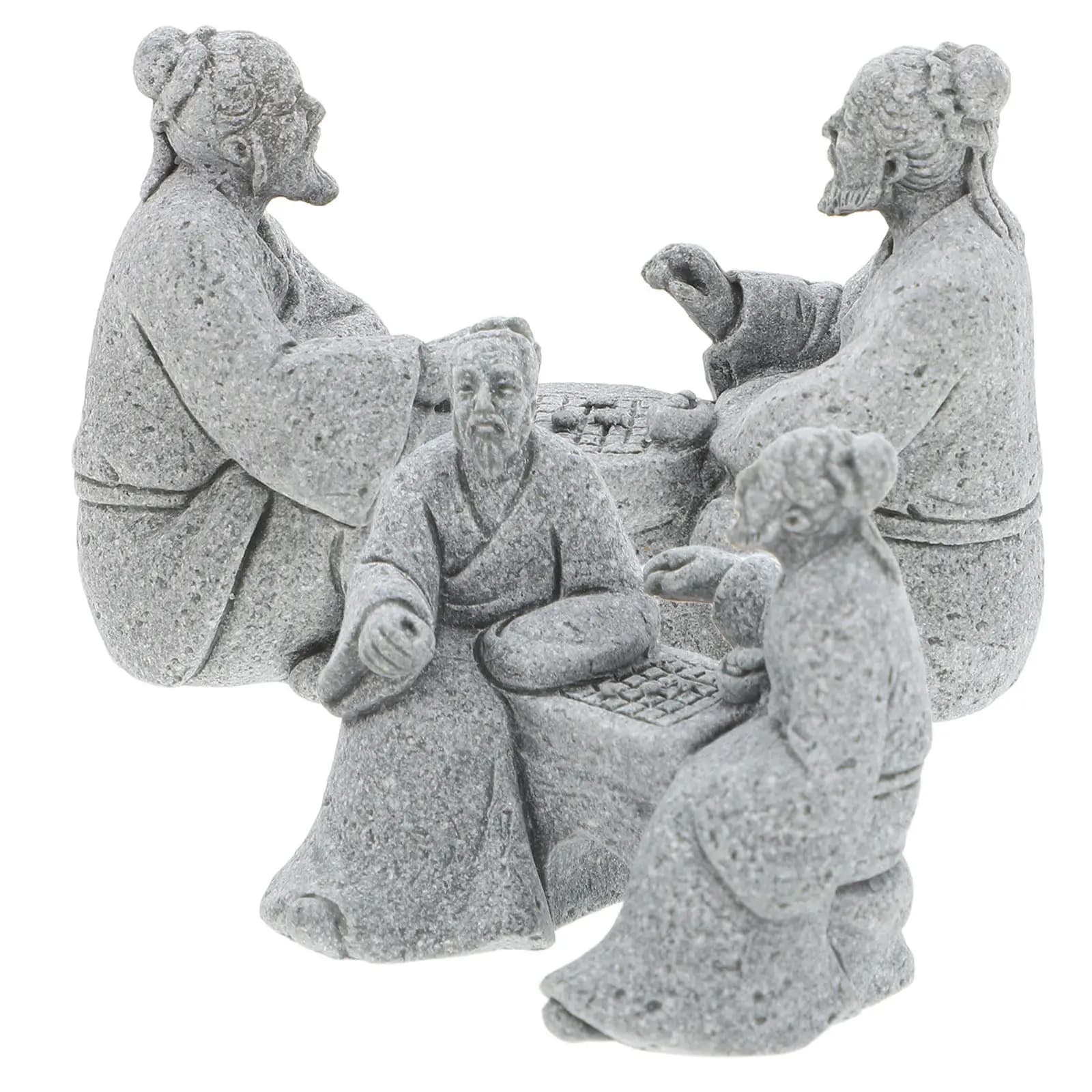 Set di 2 Pezzi Ornamento Artistico in Pietra per Micro Paesaggi, Decorazione per Tavolo da Gioco degli Scacchi, Mini Giardino di Muschio, Bonsai, Soggiorno, Camera da Letto, Auto