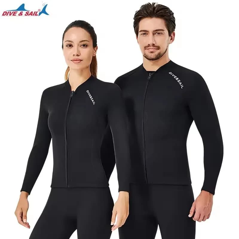 2 mm neoprene women's diver, long sleeve, snorkeling coat, cold-proof warm winter swimming jacket, swimsuits with superior spacing